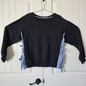 Anthropologie Black and Blue Sweatshirt